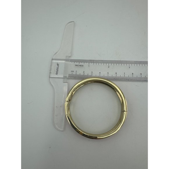 Orange and Gold Enameled Hinged Cuff Bracelet - Picture 5 of 5